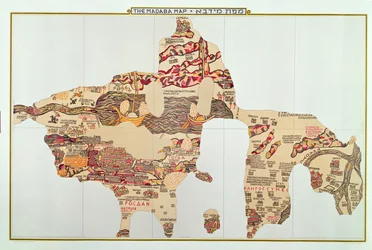 The Madaba mosaic map, Byzantine, 6th century